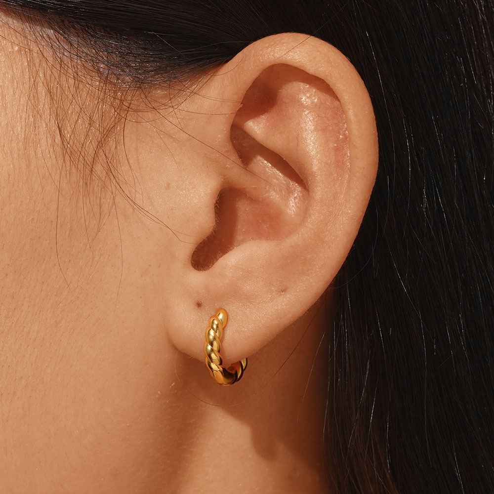 ツイストロープデザインフープピアス image number 4