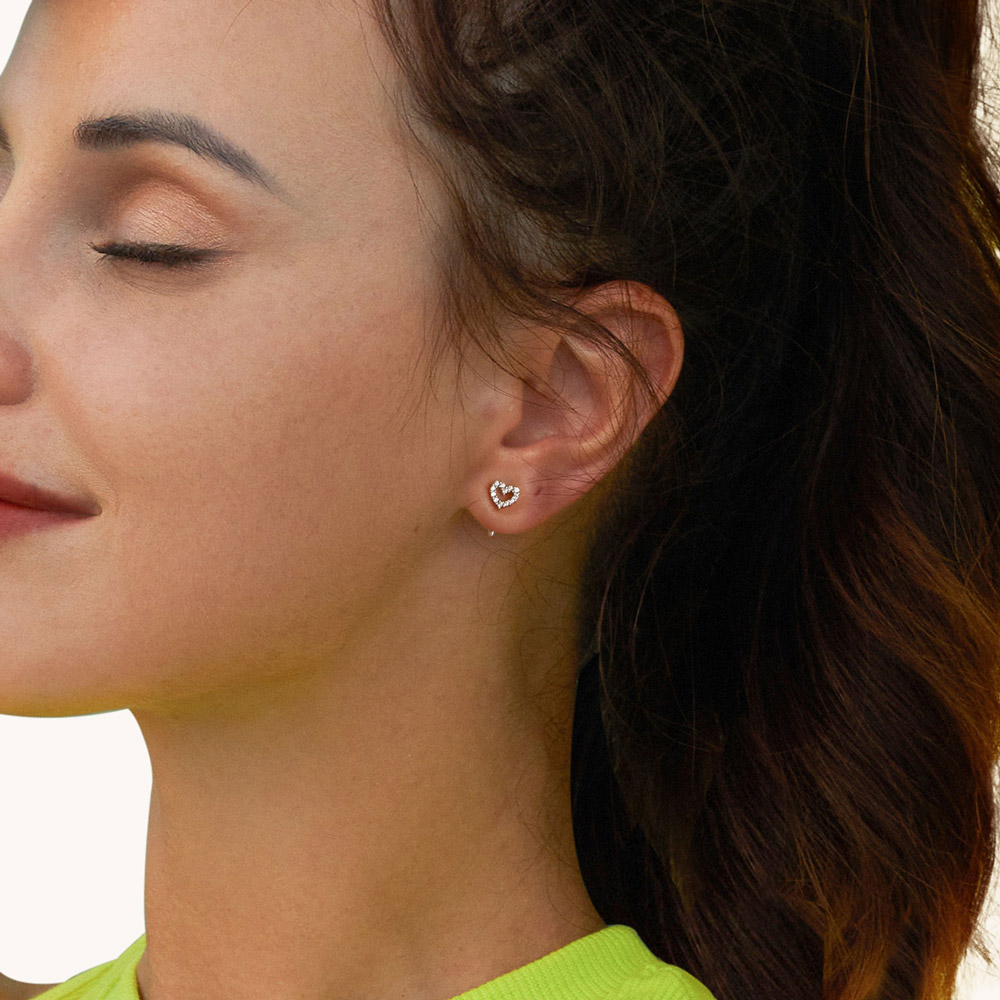 ハートL字型スタッドピアス image number 3