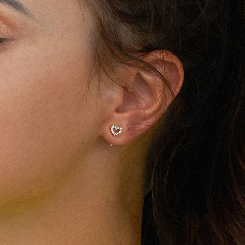 ハートL字型スタッドピアス image number 4