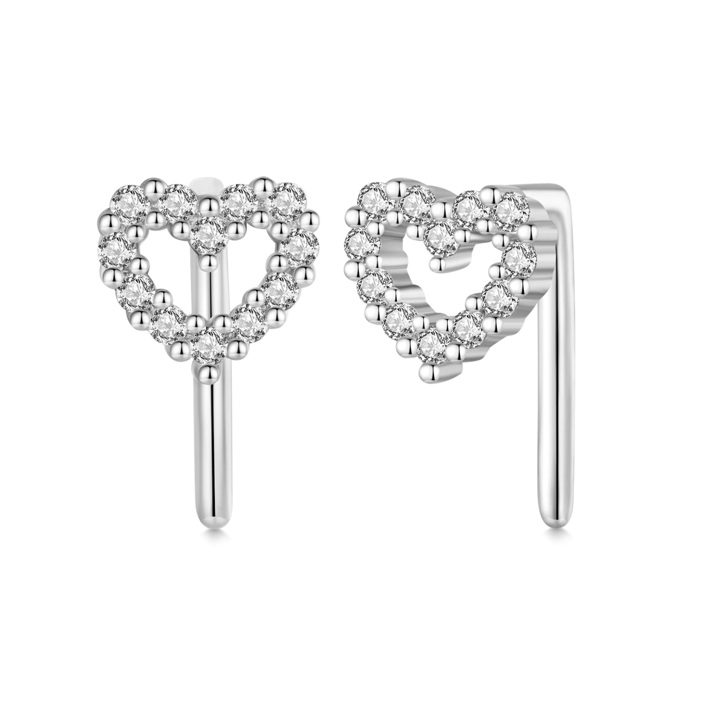 ハートL字型スタッドピアス image number 0