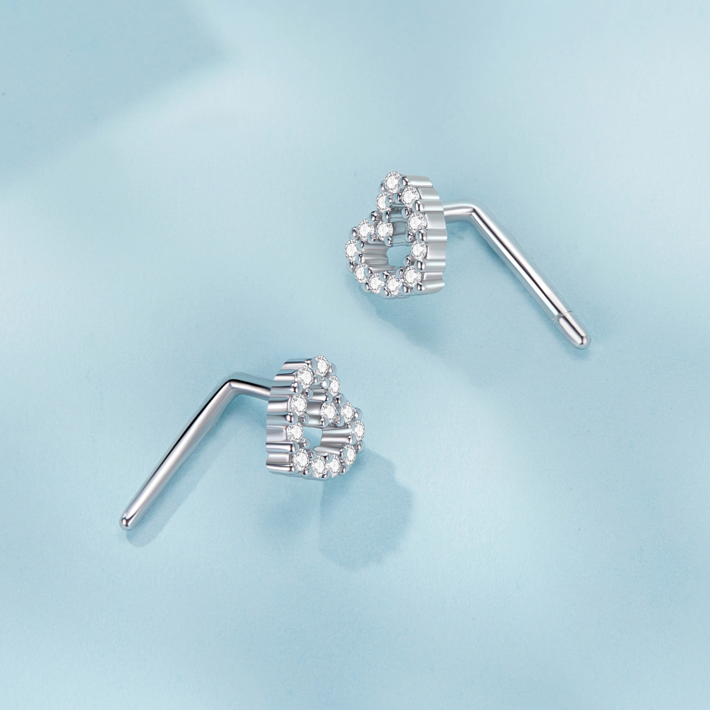 ハートL字型スタッドピアス image number 2