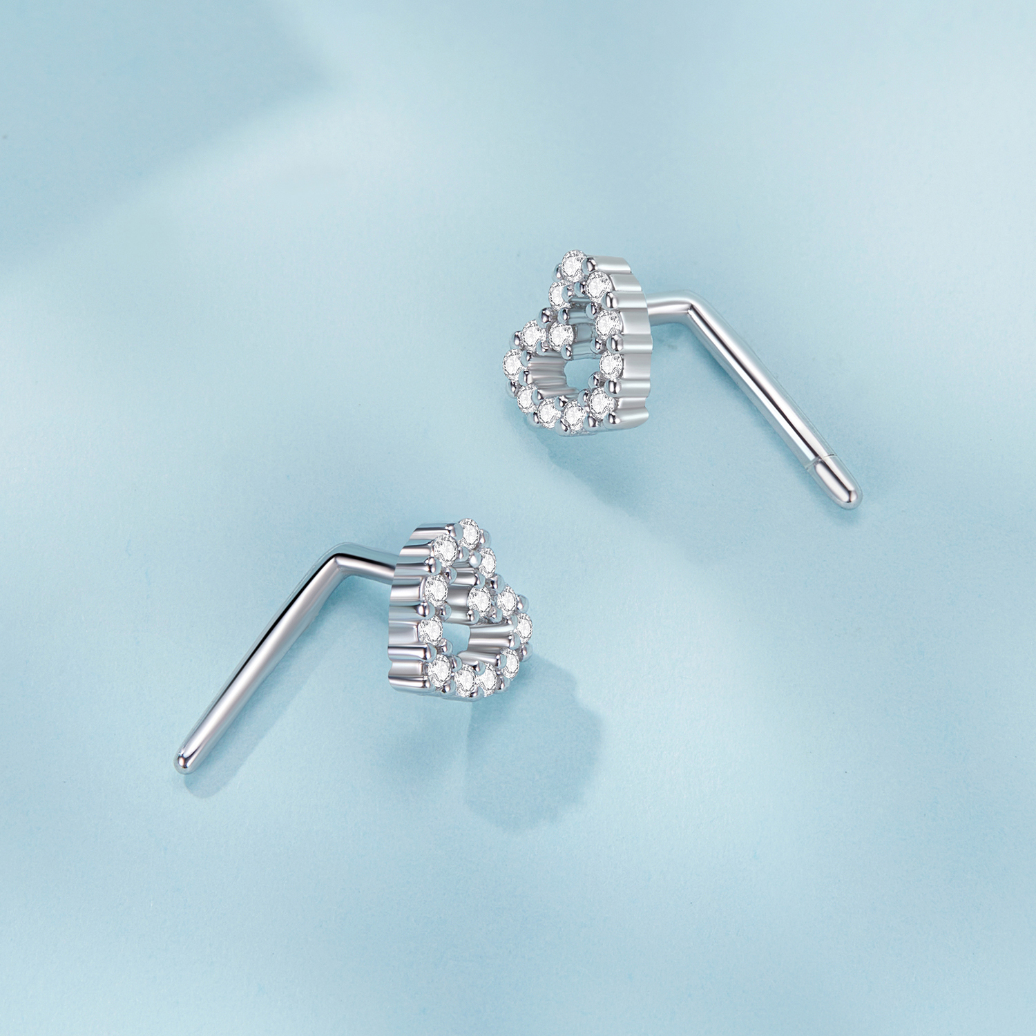 ハートL字型スタッドピアス image number 2