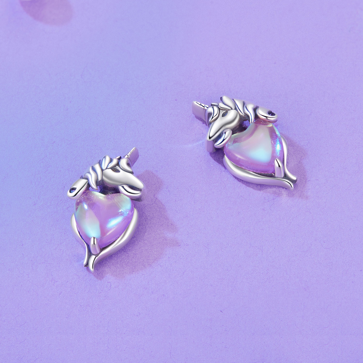 ハート ユニコーン スタッドピアス image number 1