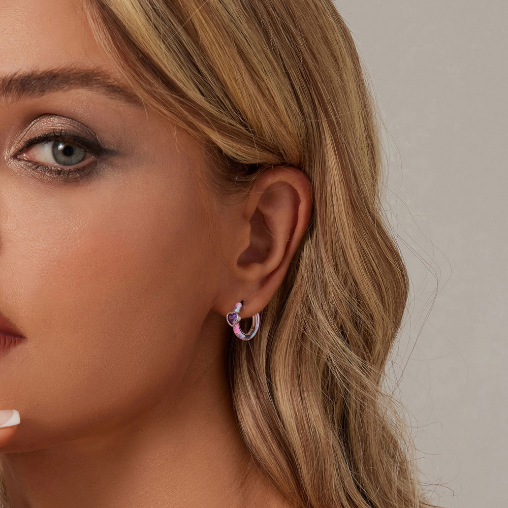 パープルハート フープピアス image number 3