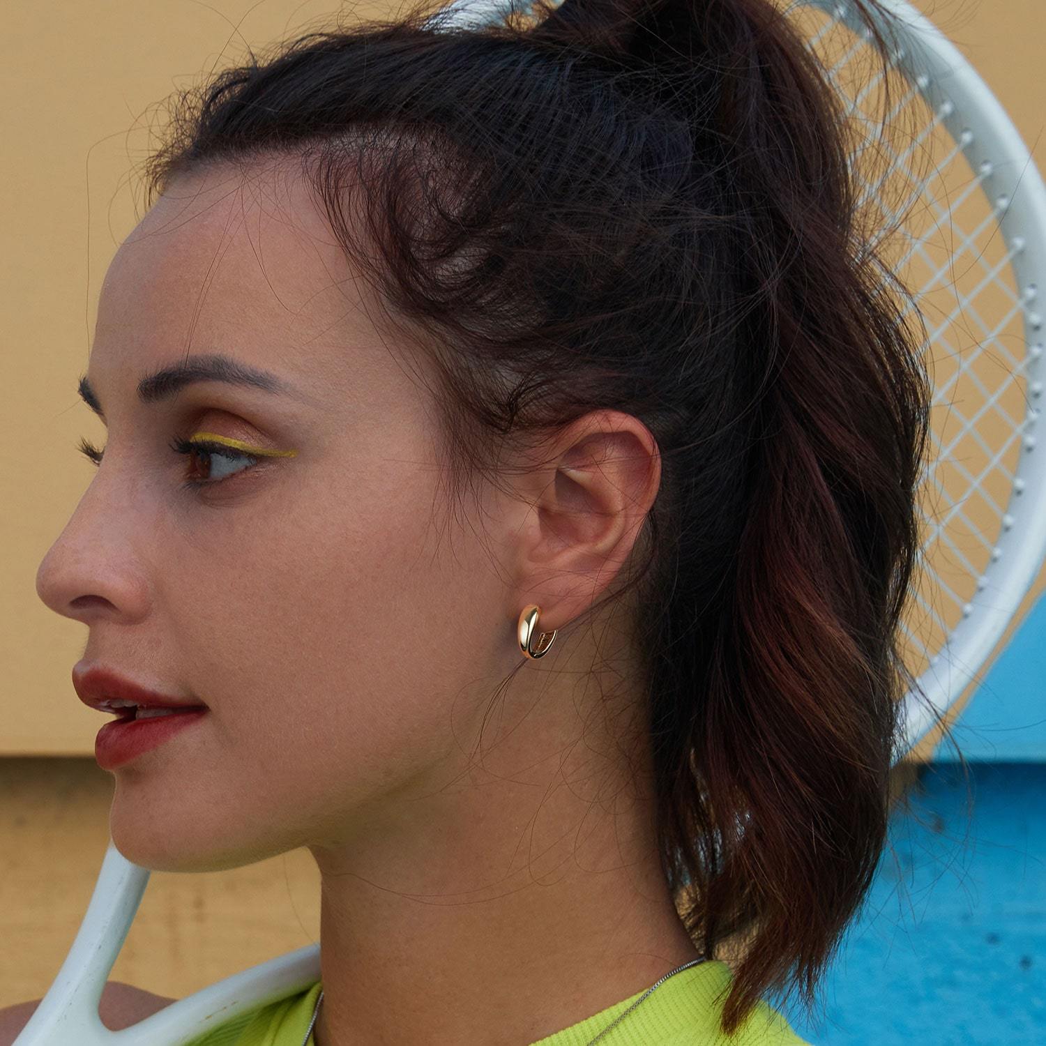 ゴールド ロール フープピアス image number 3