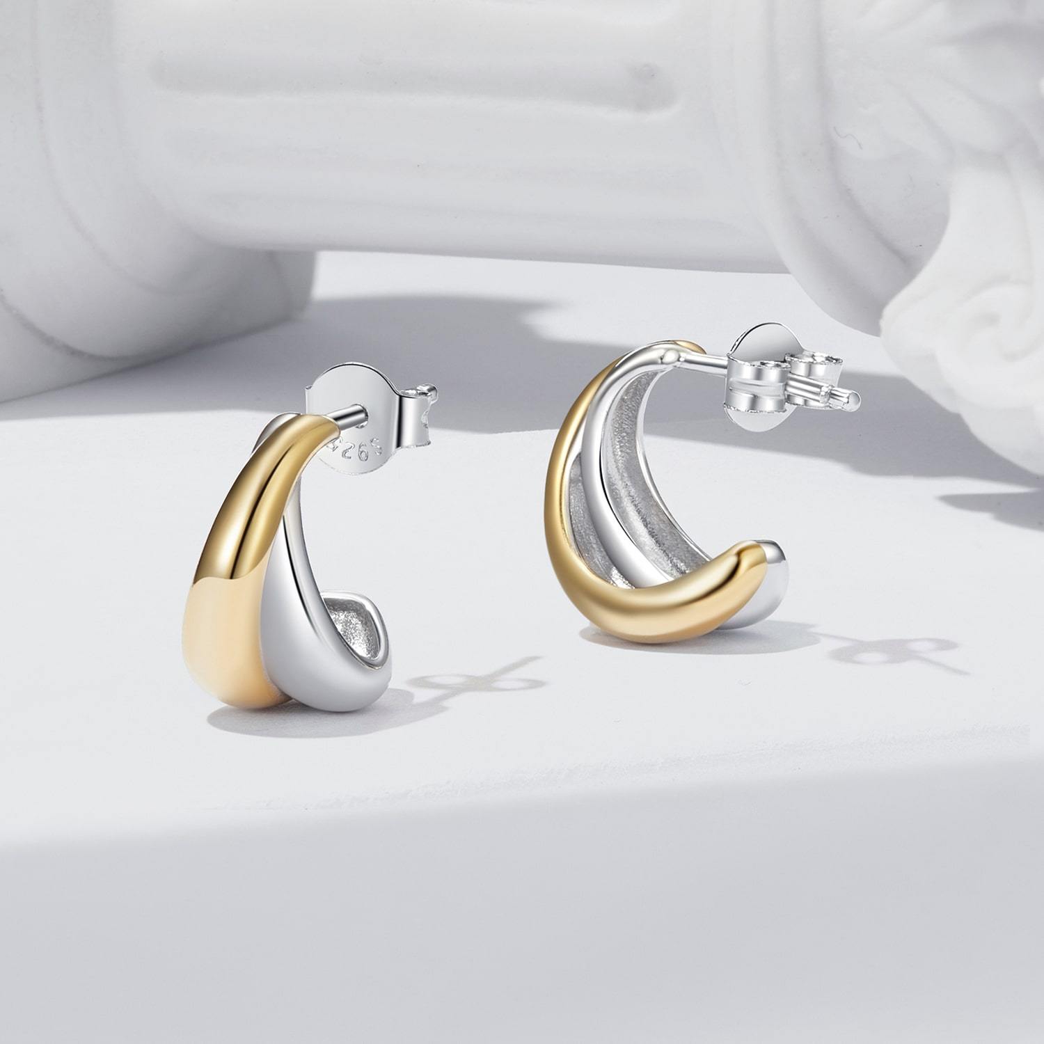 ダブルロール スタッドピアス image number 1