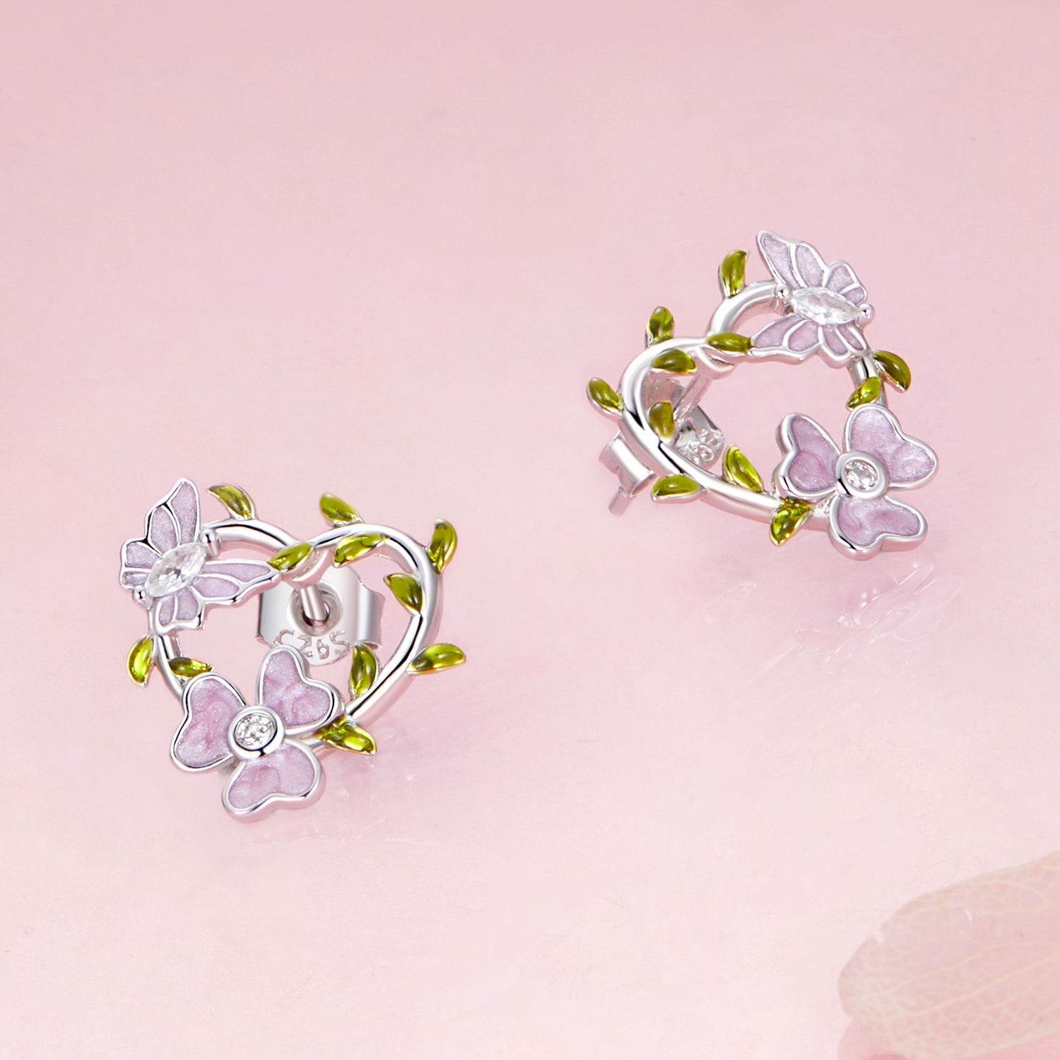 バタフライウィステリアスタッドピアス image number 2