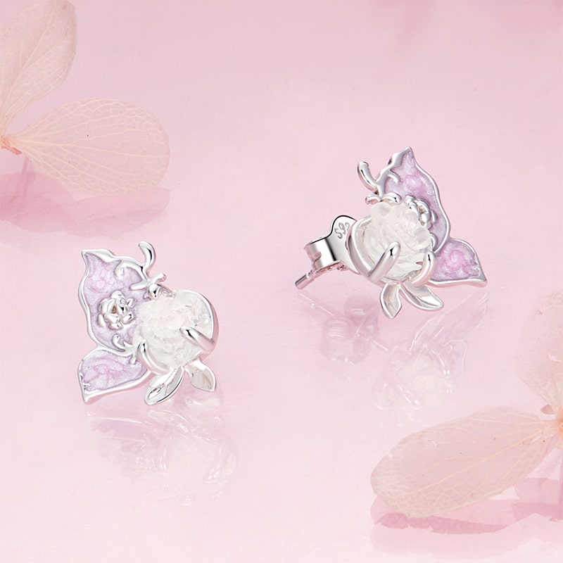 カラーチェンジローズスタッドピアス image number 1