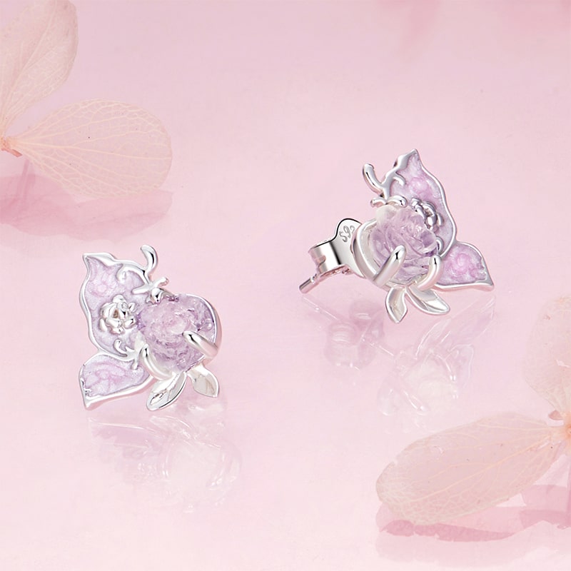 カラーチェンジローズスタッドピアス image number 2