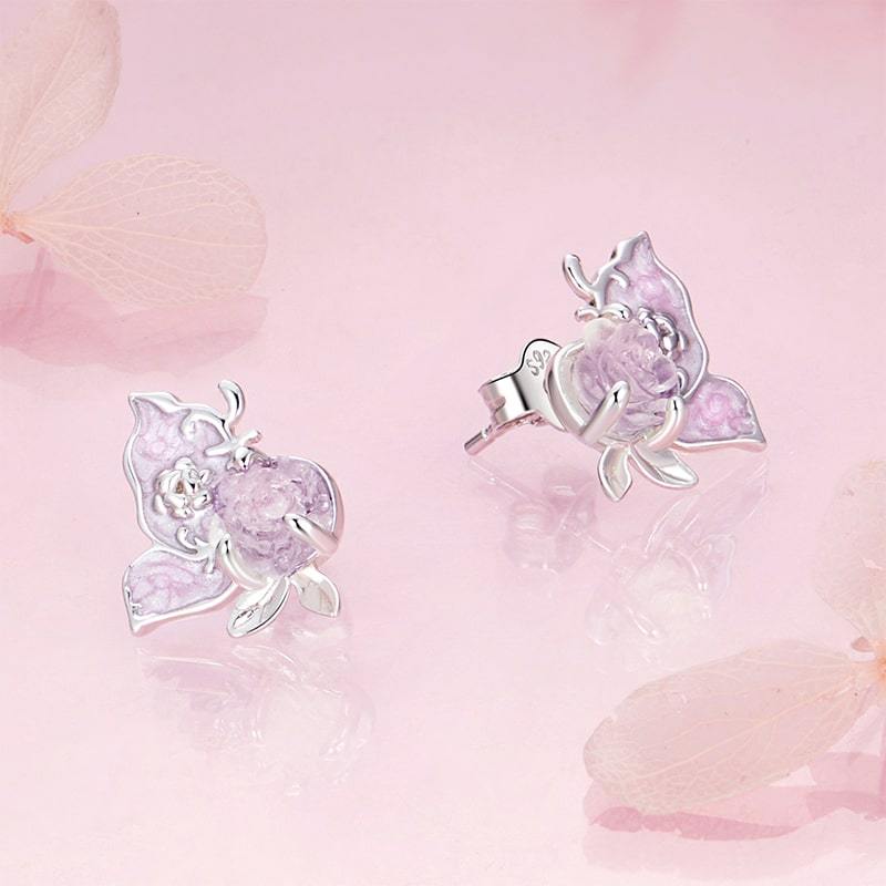 カラーチェンジローズスタッドピアス image number 2