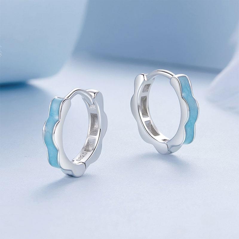 ブルーウェーブフープピアス image number 1