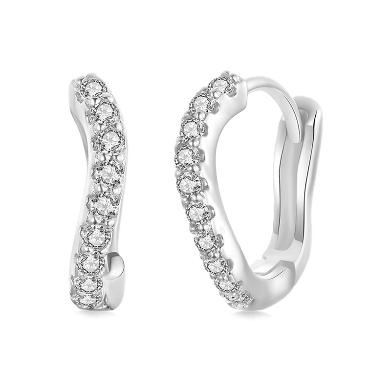 ウェーブイレギュラーフープピアス image number 0