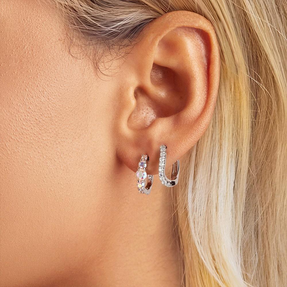 ウェーブイレギュラーフープピアス image number 2