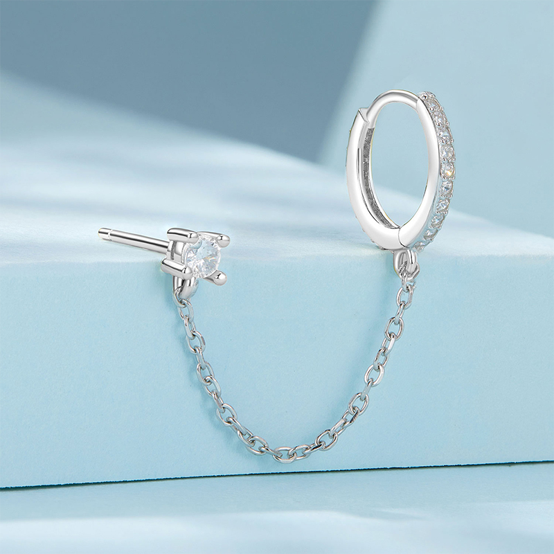 チェーンスレッダーフープピアス image number 1