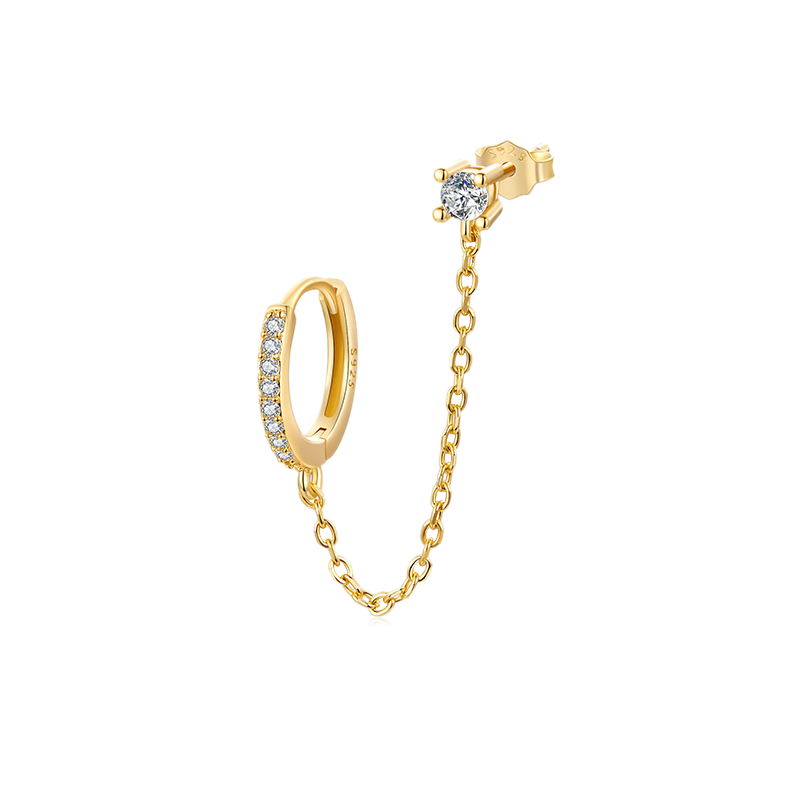 ゴールドチェーンフープピアス image number 0