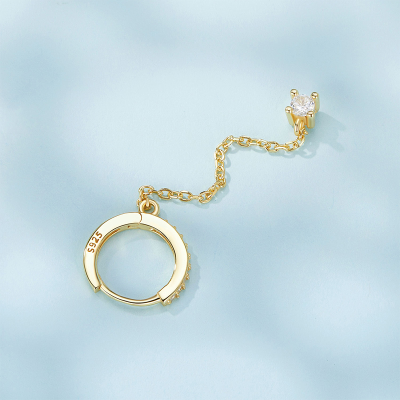 ゴールドチェーンフープピアス image number 4