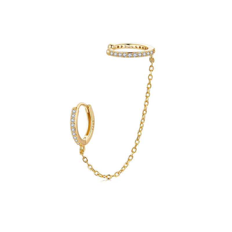 チェーンスレッダーフープピアス image number 0