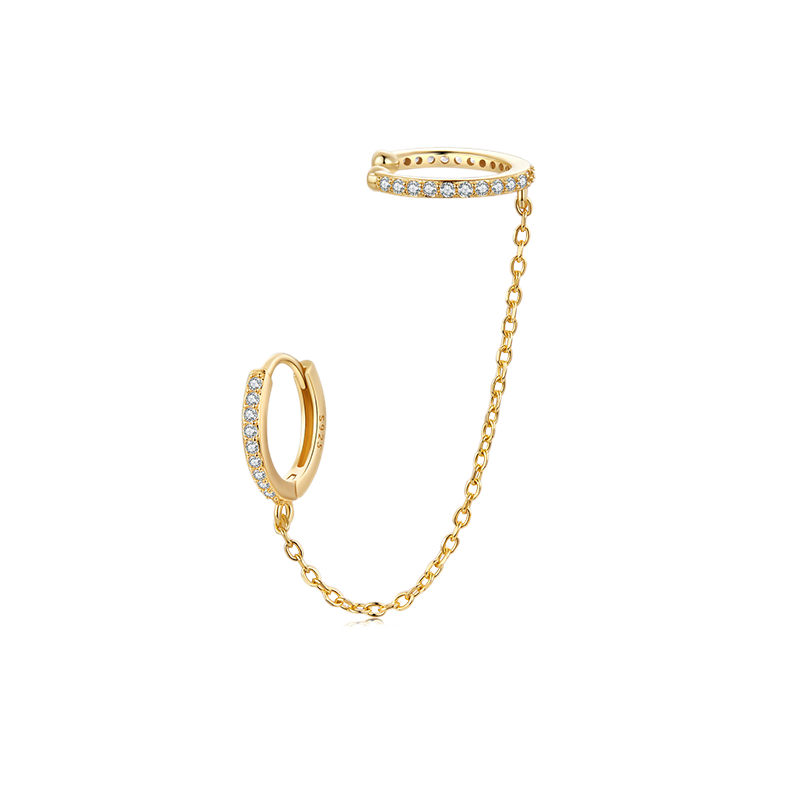チェーンスレッダーフープピアス image number 0