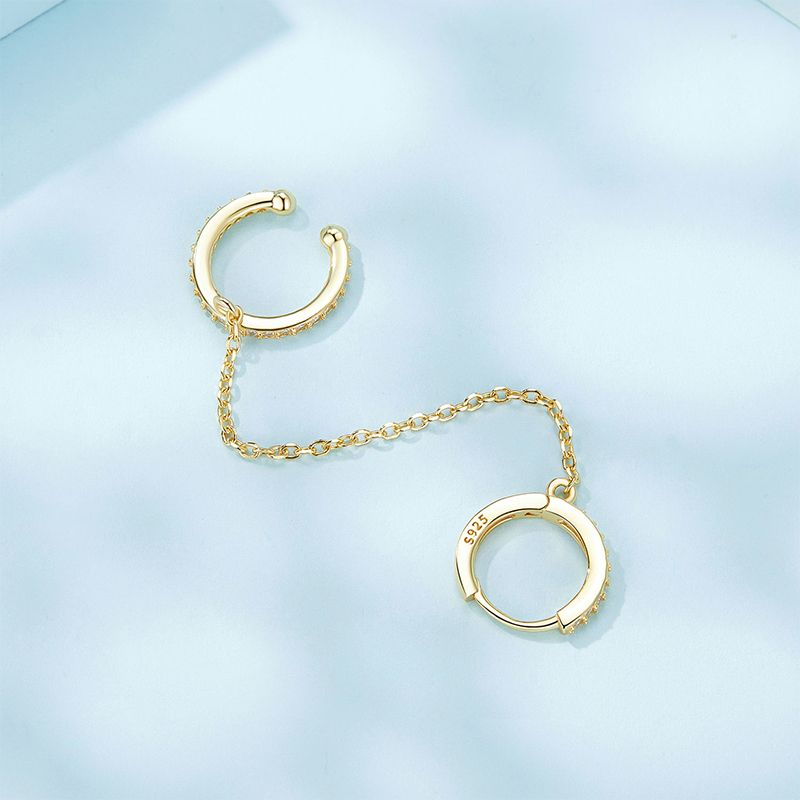 チェーンスレッダーフープピアス image number 3