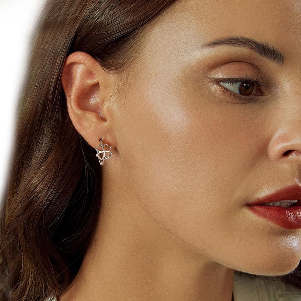 四つ葉フープピアス image number 3