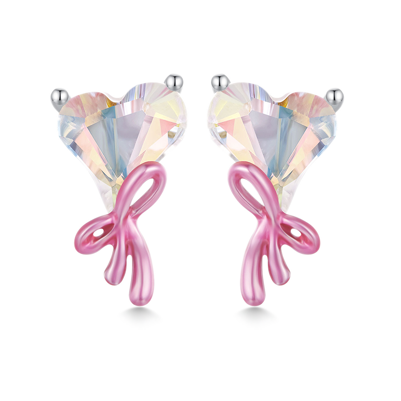 ピンクハートスタッドピアス image number 0