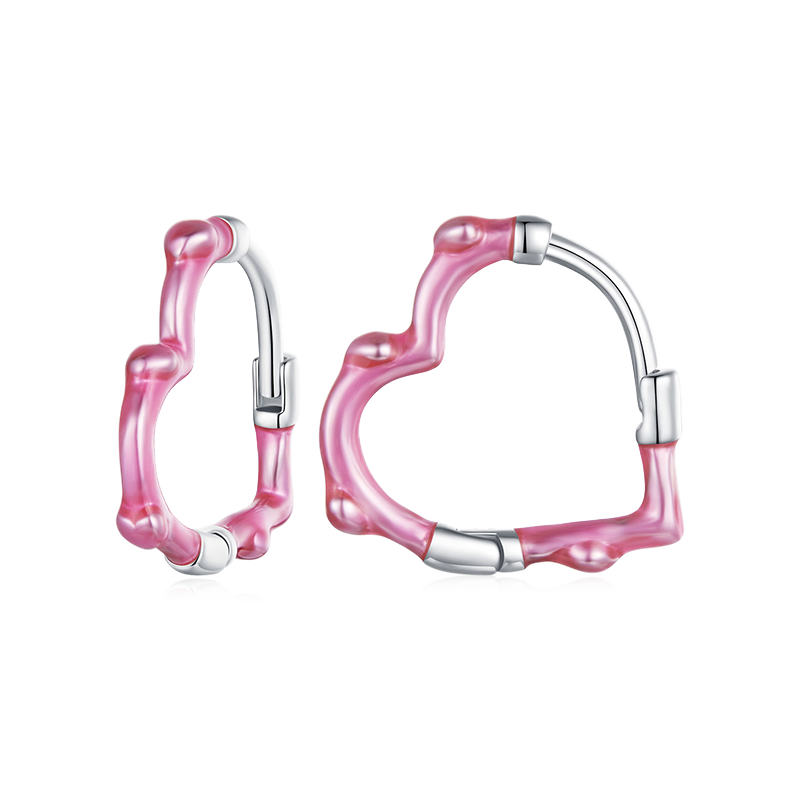 ピンクハートフープピアス image number 0