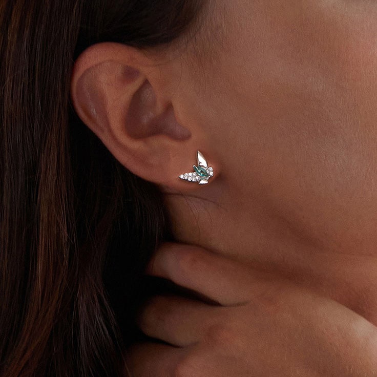 グリーンバタフライスタッドピアス image number 3