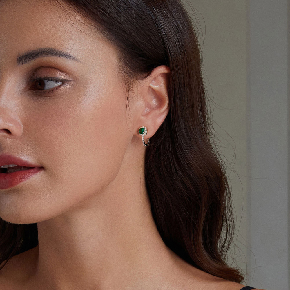 エメラルドU字型フープピアス image number 3