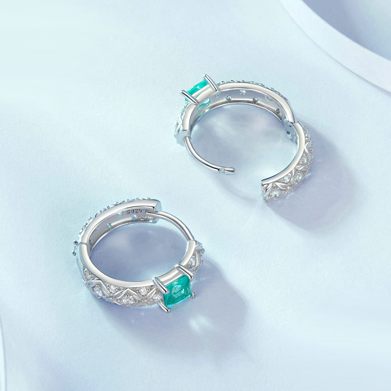 グリーンアーガイルフープピアス image number 3