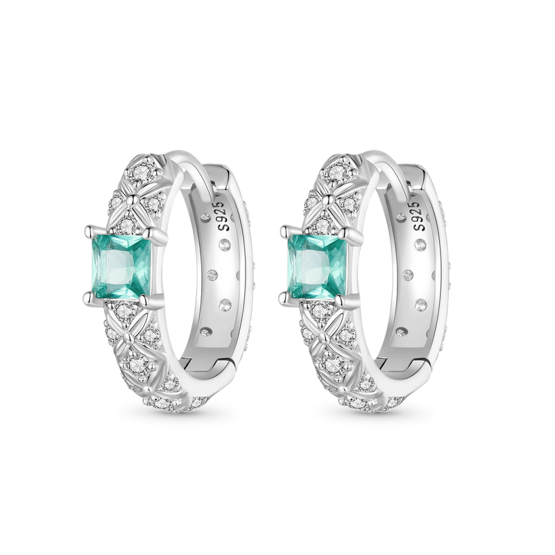 グリーンアーガイルフープピアス image number 0