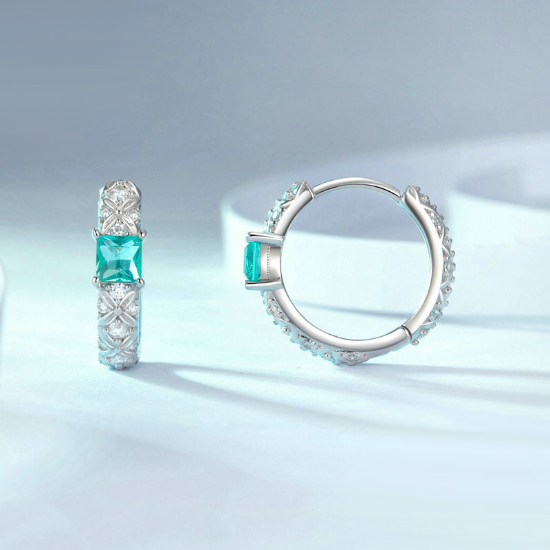 グリーンアーガイルフープピアス image number 2