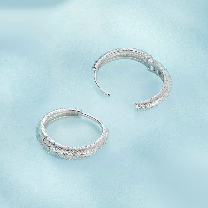 カービングテクスチャーフープピアス image number 2