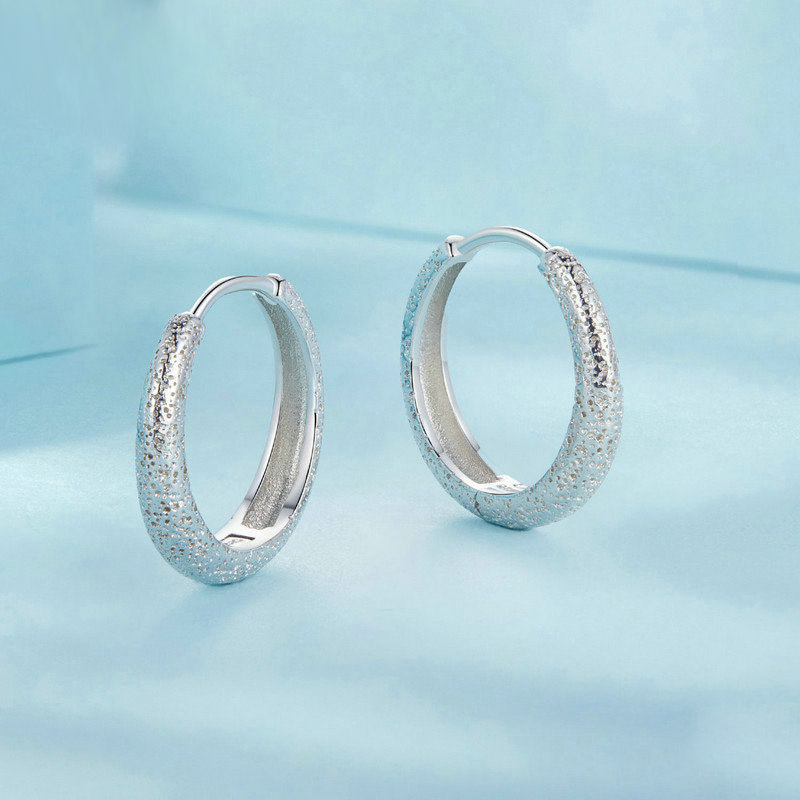 カービングテクスチャーフープピアス image number 1