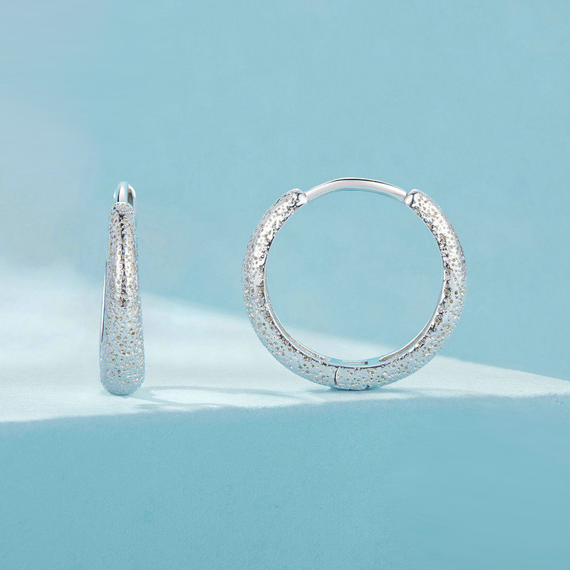 カービングテクスチャーフープピアス image number 3