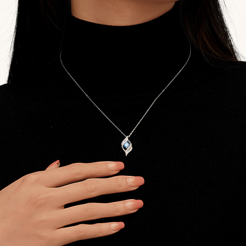 誕生石カーブネックレス image number 6