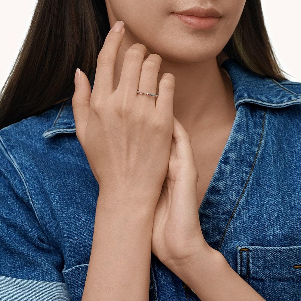 誕生石調節可能なリング image number 5