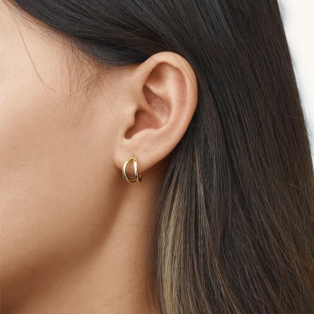 ゴールド]ノットフープピアス – CENE