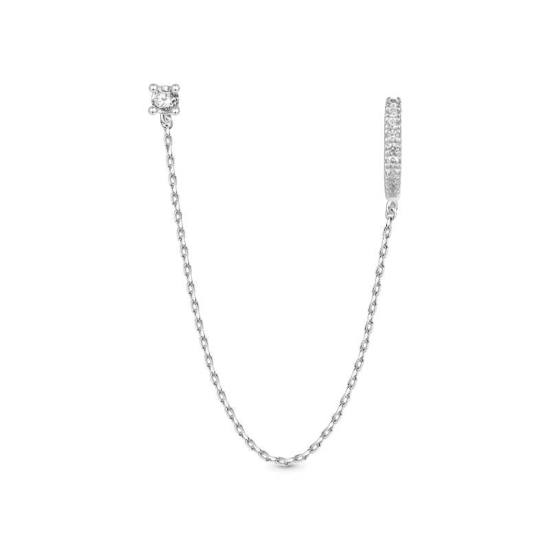 ダブル ピアス チェーン フープ イヤリング image number 0