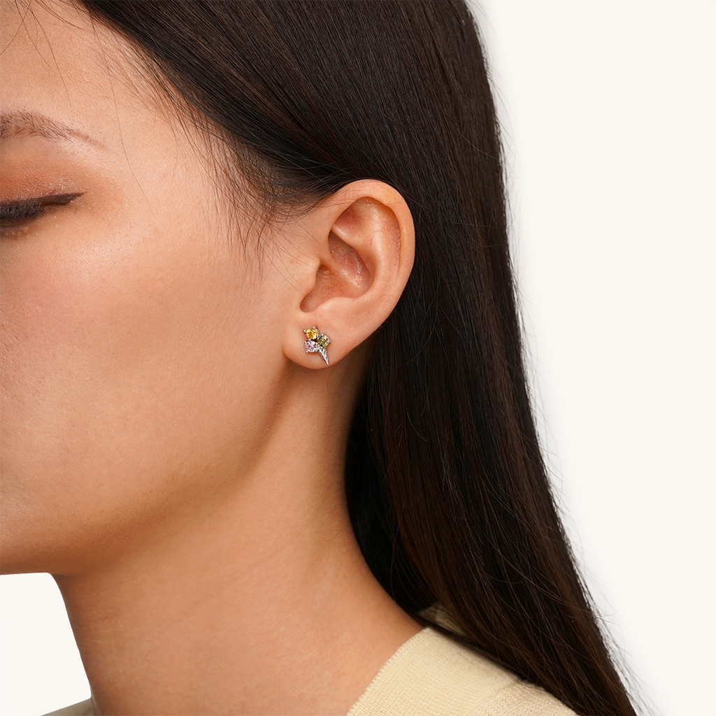 アイスクリームコーンのスタッドピアス image number 3