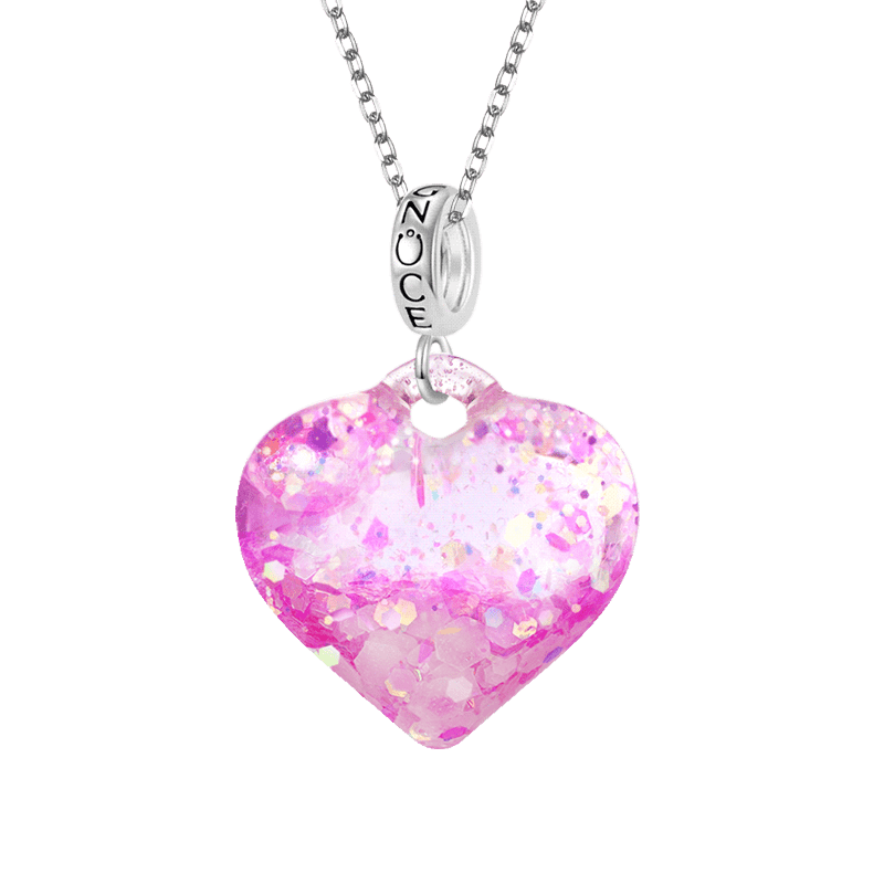 ピンクグリッターハートネックレス image number 1