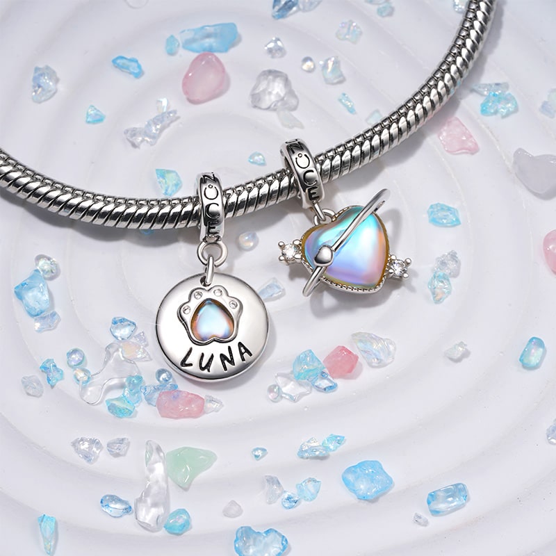 ムーンストーン・ペットの肉球ペンダント image number 2