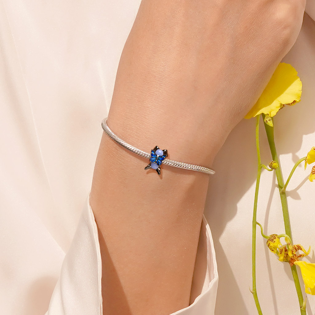 ブルーモルフォ バタフライ チャーム image number 5