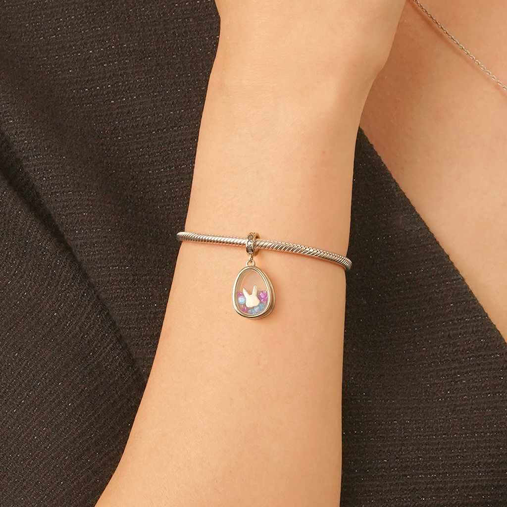 ウサギの卵型ペンダント image number 4