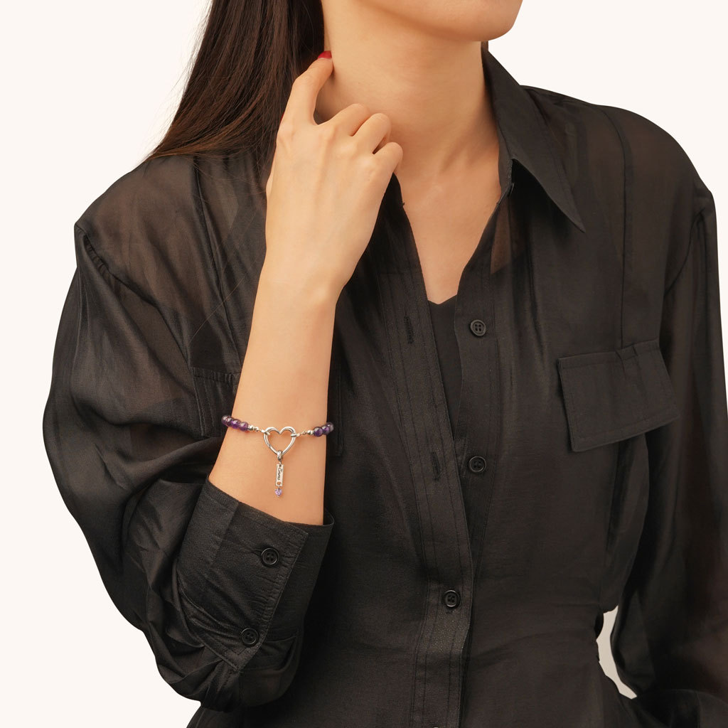 アメジストストレッチブレスレット image number 5