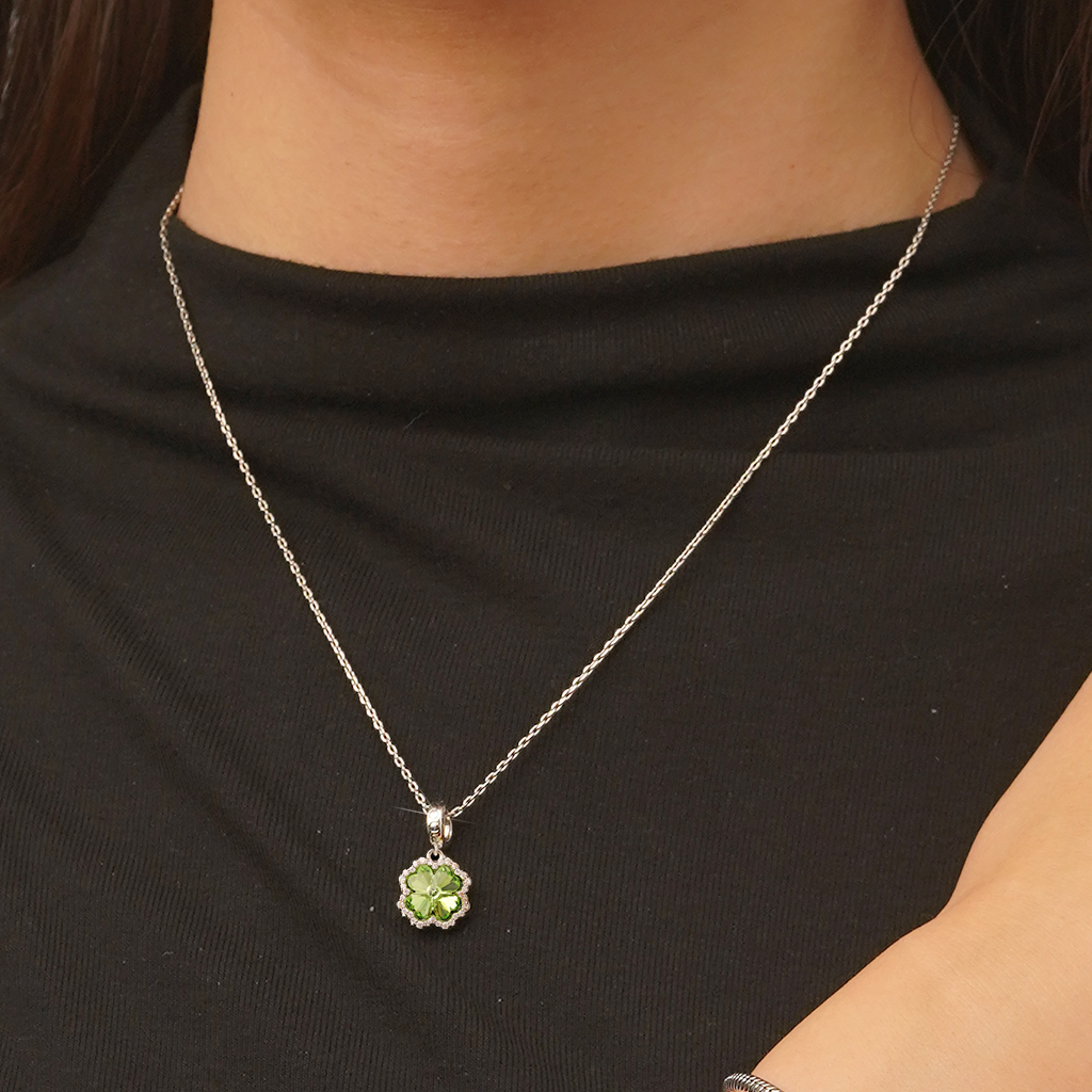 グリーン四つ葉のクローバーペンダント image number 4