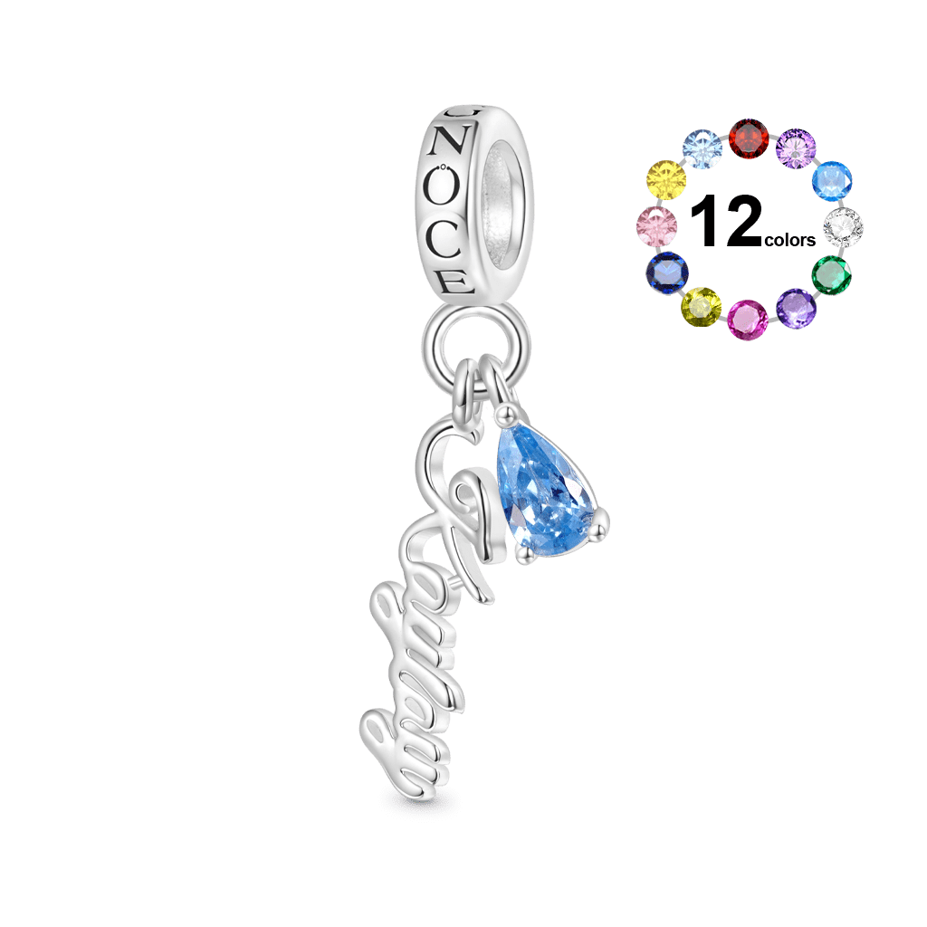 刻印可能な名前誕生石ペンダント image number 0