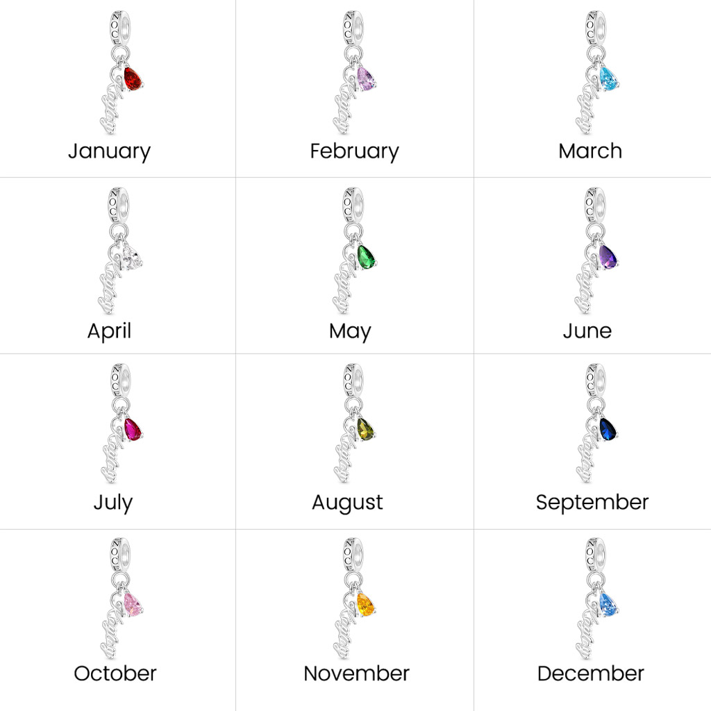 刻印可能な名前誕生石ペンダント image number 7