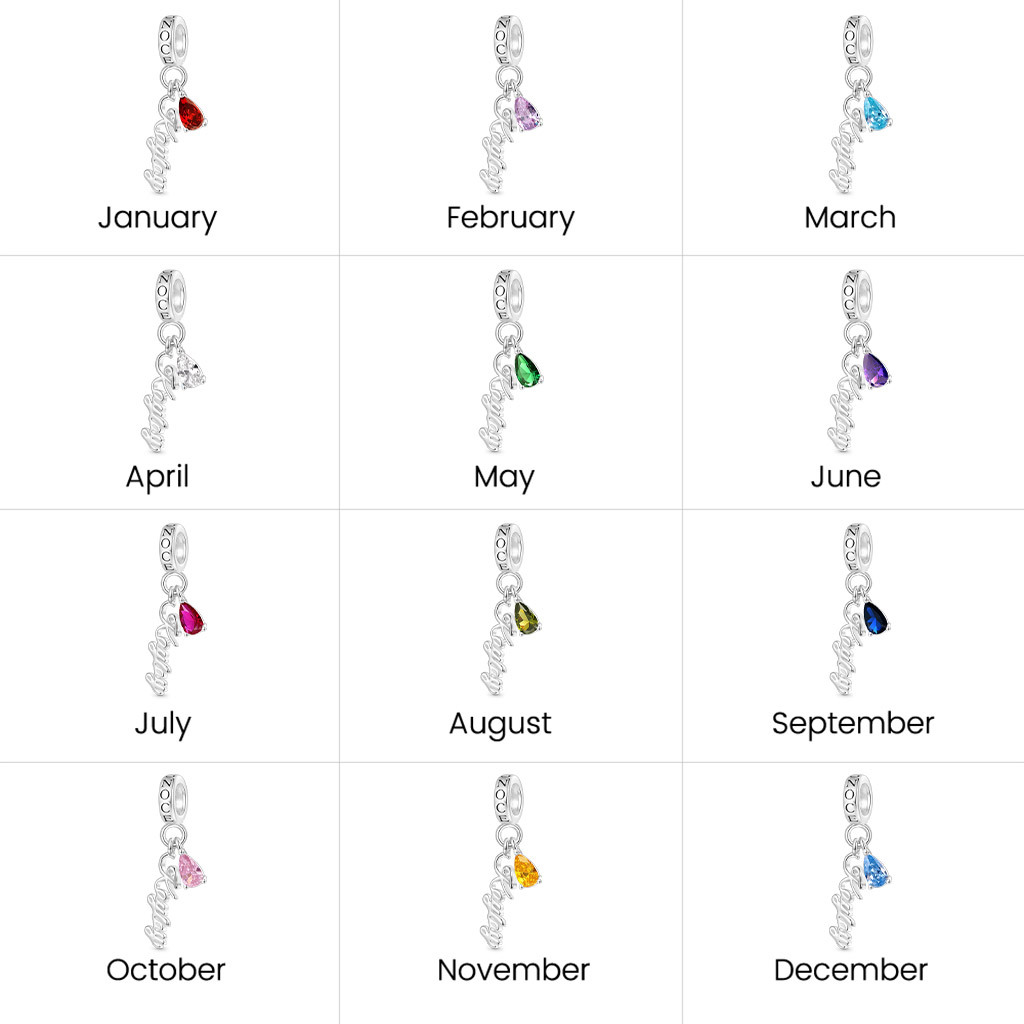 刻印可能な名前誕生石ペンダント image number 7