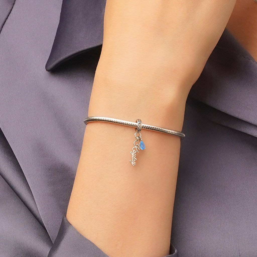 刻印可能な名前誕生石ペンダント image number 6