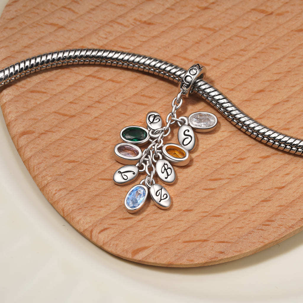 誕生石彫刻可能な葉ペンダント image number 4